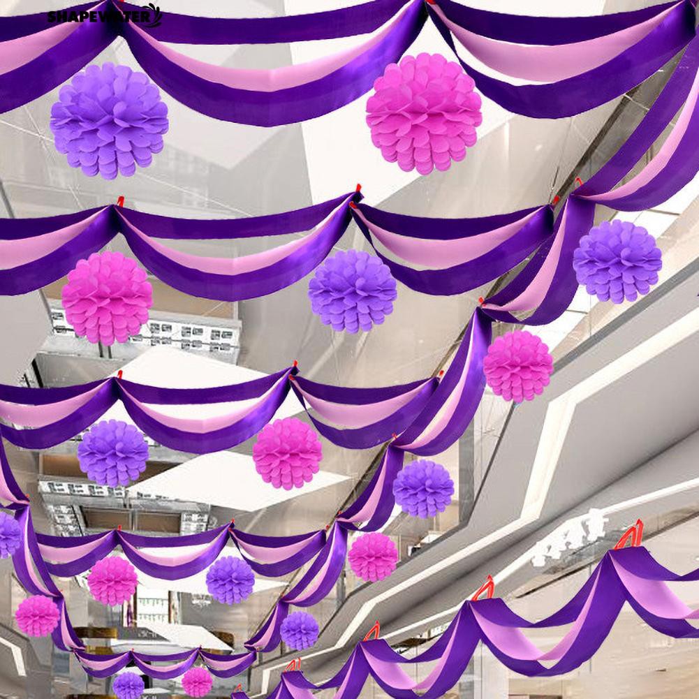 Colorful 3 Layer Ribbon Garland Hanging Wedding Ceiling Decor