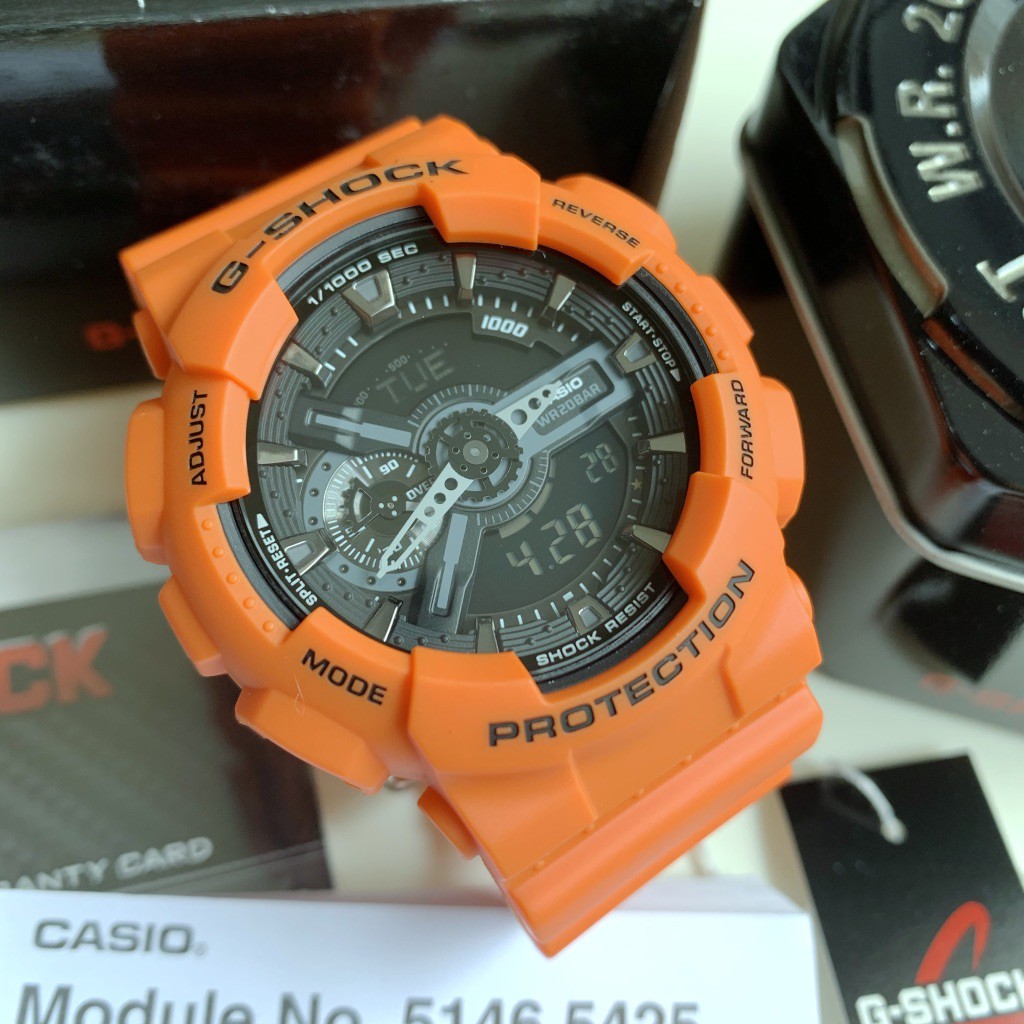 casio watch orange and black