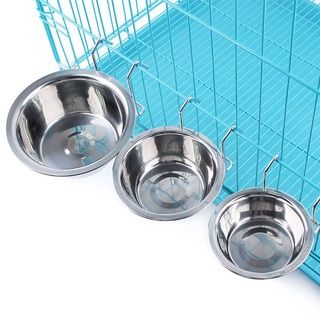 COD Pet Stainless Bowl with Hook Bowl Feeder Hanging Cage Pet Bowl Cat Dog Bowl Dog Food Water Bowl