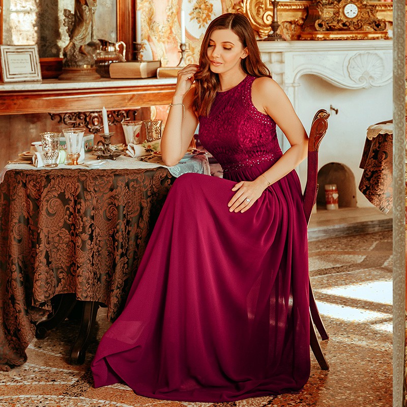 burgundy evening dresses for weddings