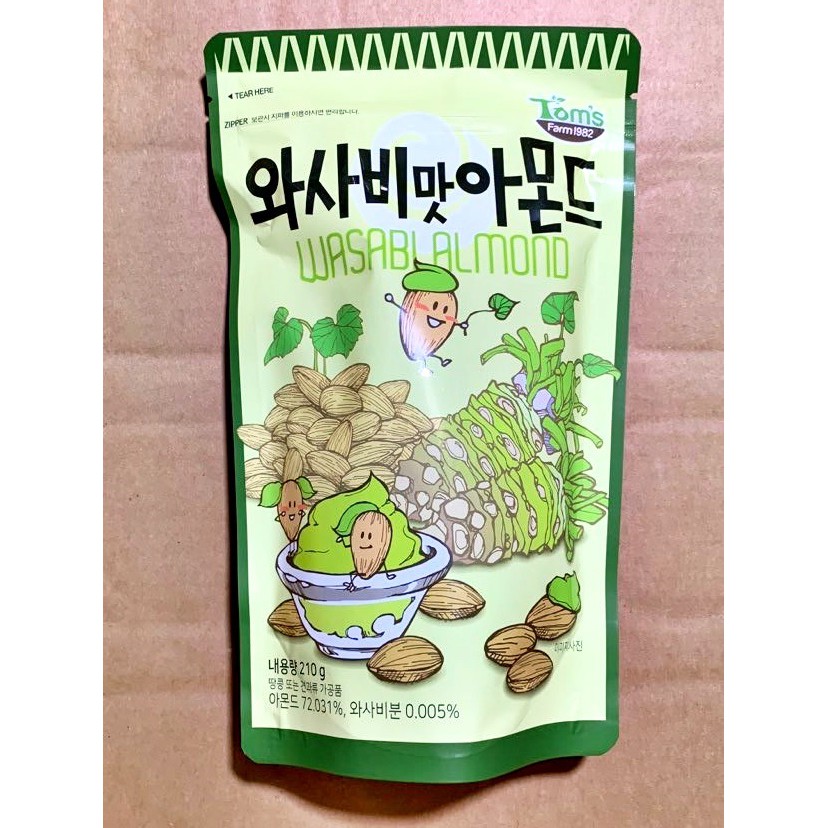 Tom's Farm Wasabi Almond spicy almond nuts South Korean snack
