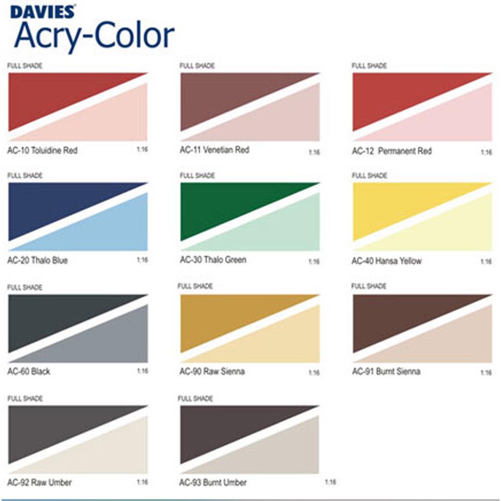 Davies AcryColor Acrylic Based Quart Size 1 Liter AcriColor Acrycolor
