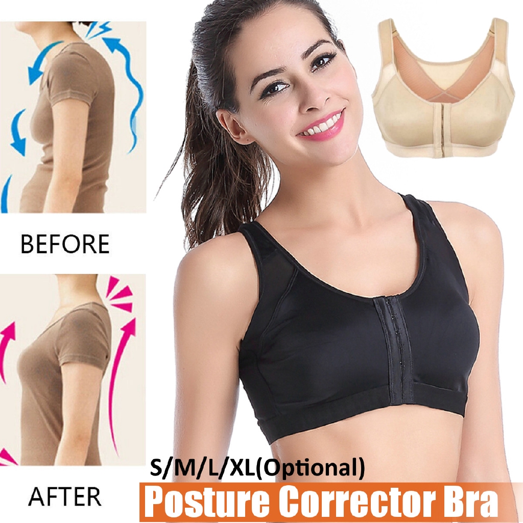 Women Posture Corrector Wireless Bra Back Support Lift Up Yoga Bra Underwear US