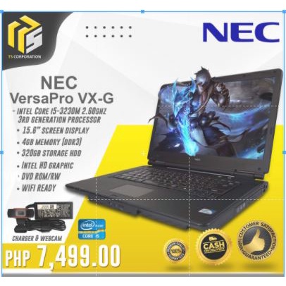 Laptop Nec Versapro Vx G Core I5 3230m 2 60ghz 4gb Ddr3 3gb Supplier Price Shopee Philippines