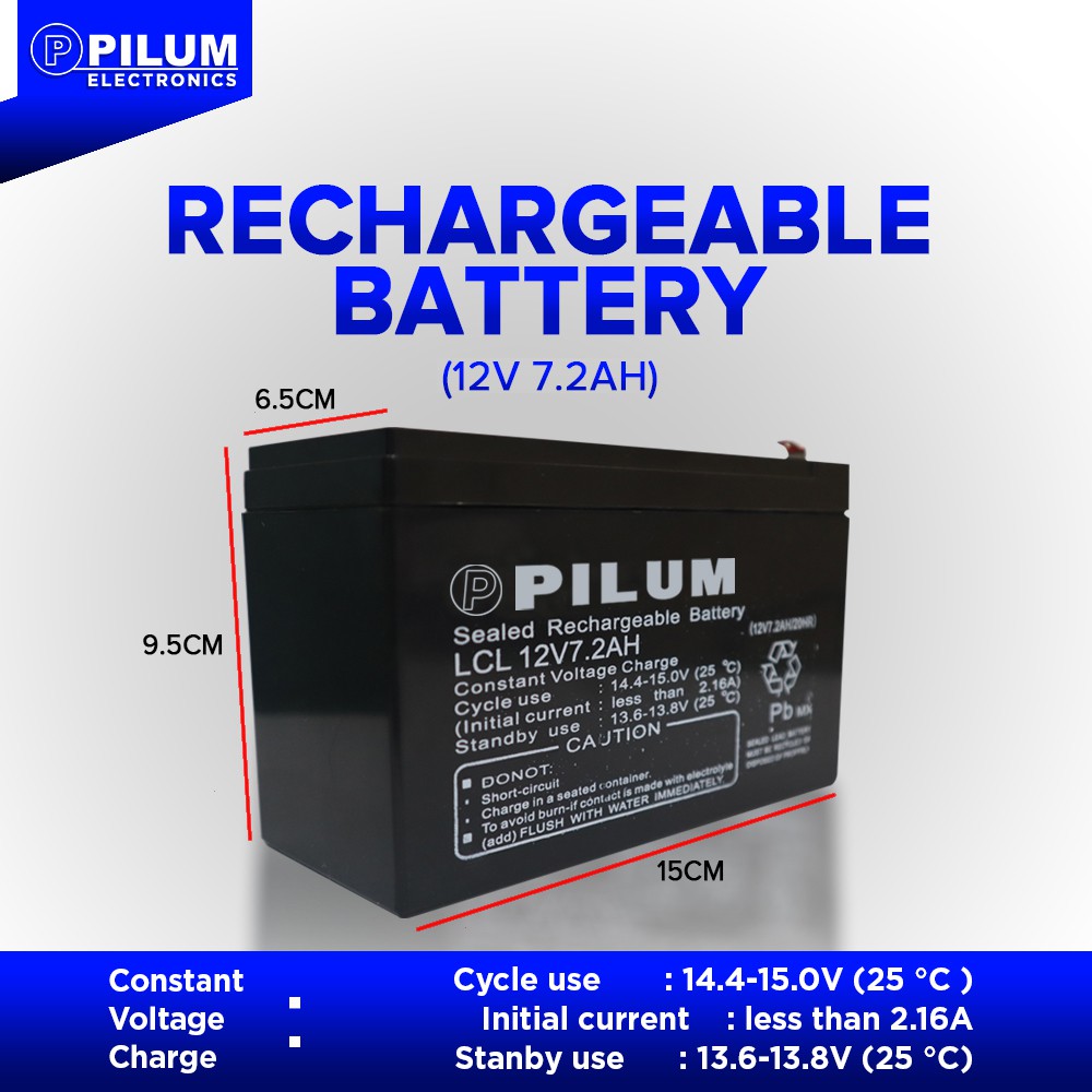 12V 7.2AH UPS Sealed Rechargeable Battery 12 VOLTS 7.2 AMPERE HOUR