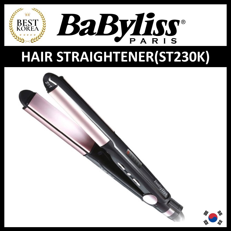 BaByliss] ST230K 2 in 1 Hair Curling Tongs & Straightener Straightening Iron  | Shopee Philippines