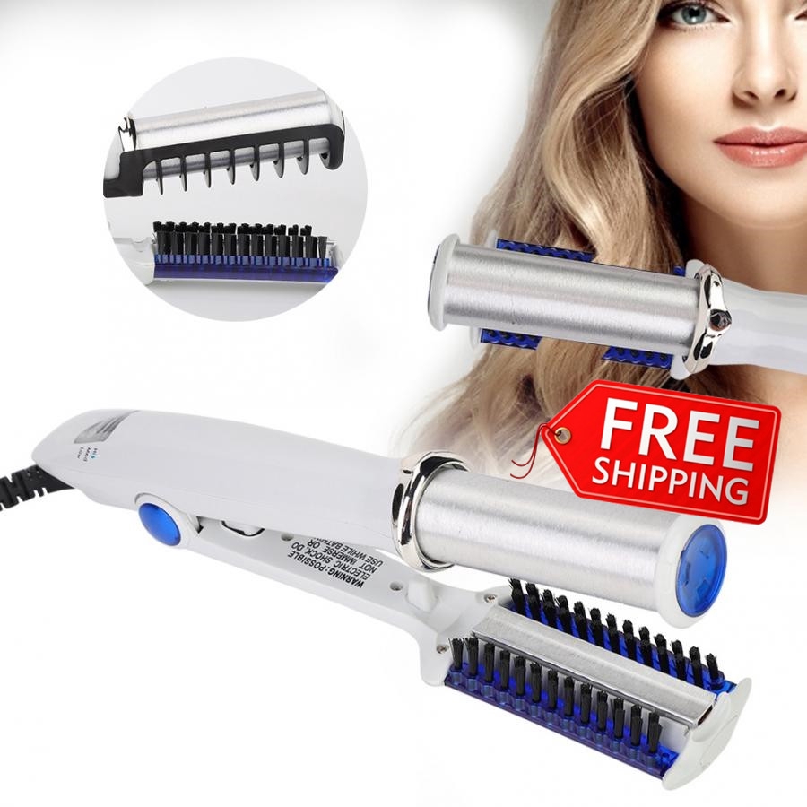 2 in 1 high quality titanium rotating curling hair iron