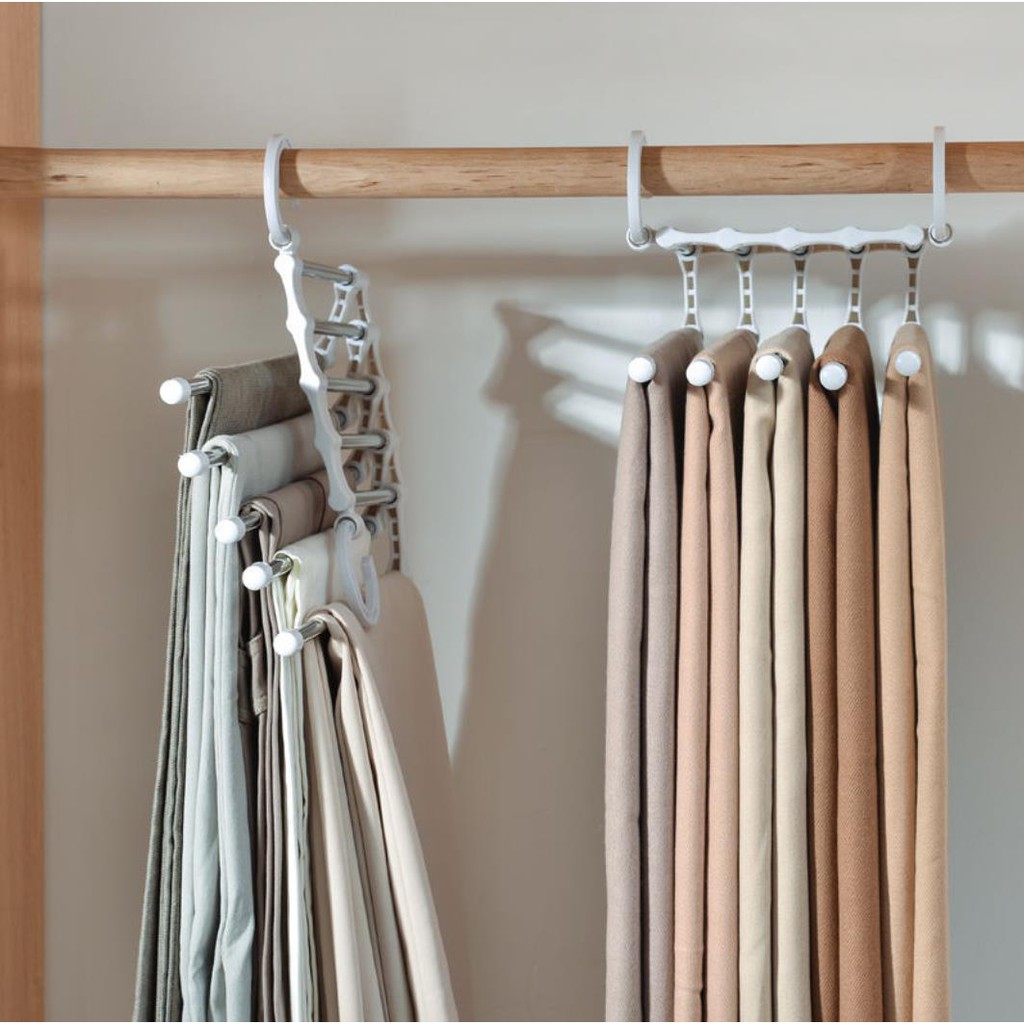 Multi-Functional Magic Pants Hanger Organizer Space Saving Wardrobe Closet Storage Rack