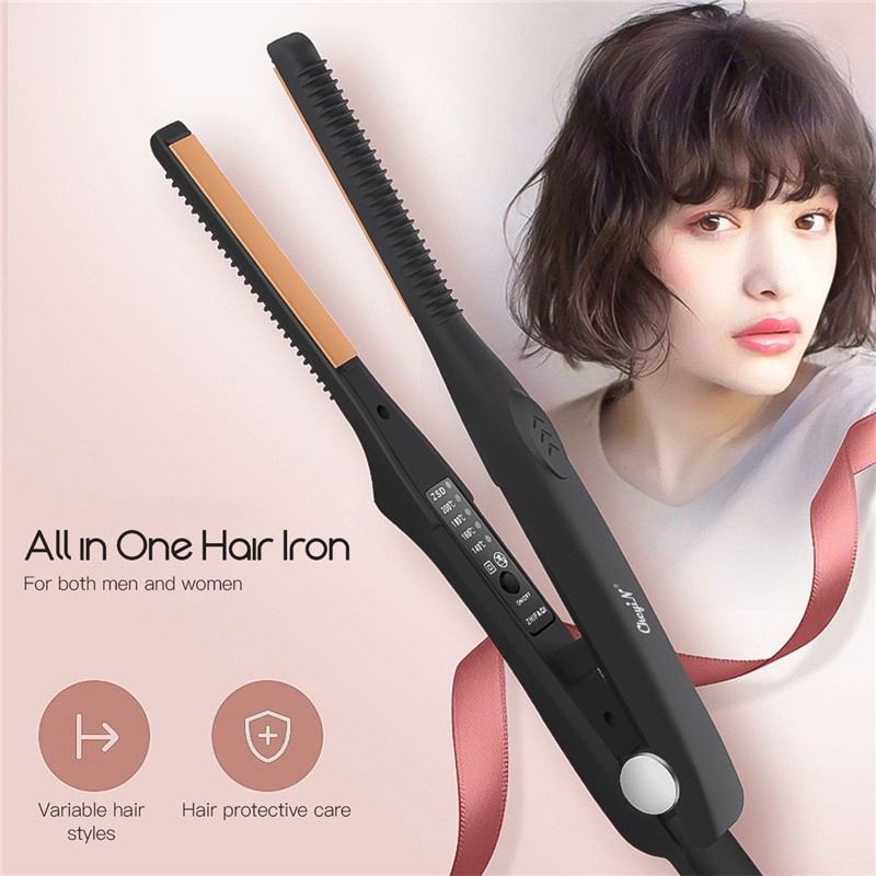 Ultra Thin Hair Straightener 4 Gears Temperature Ceramic Flat Iron