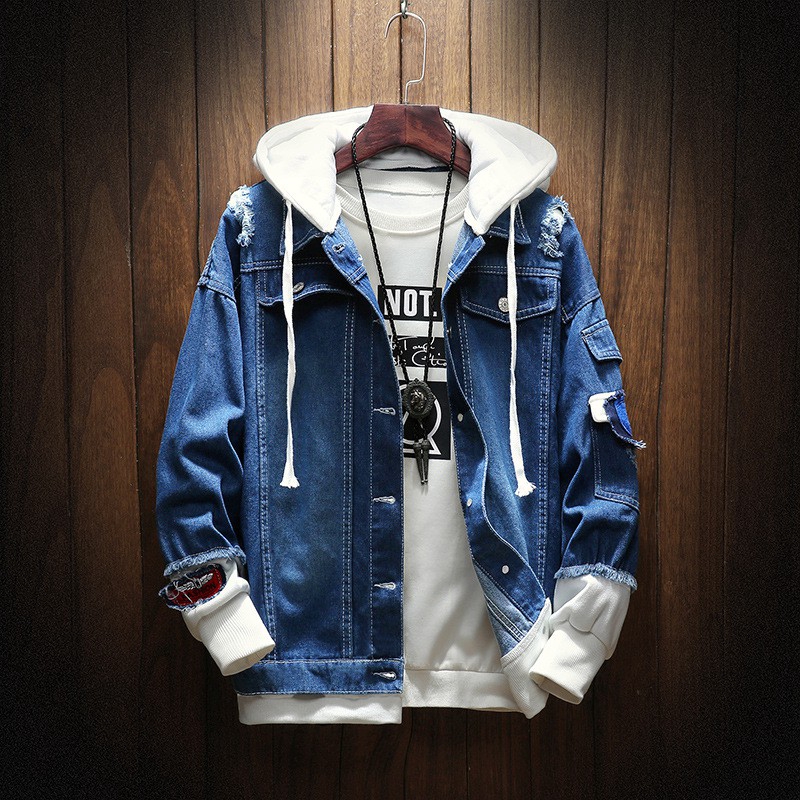 jeans hoodie jacket men's