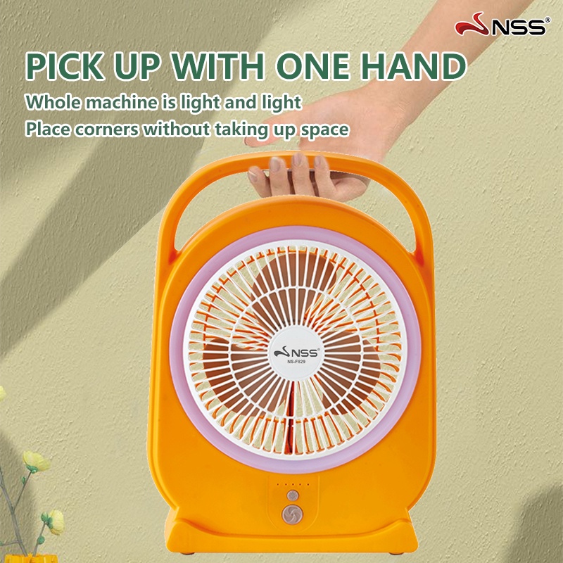 NSS Solar Fan with Panel Rechargeable Solar Powered Fan Electric Solar