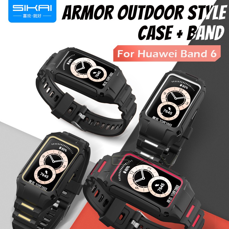 Sikai Protective Case With Strap For Huawei Band 6 Case Cover Wristband For Honor Band 6 Accessories Shopee Philippines