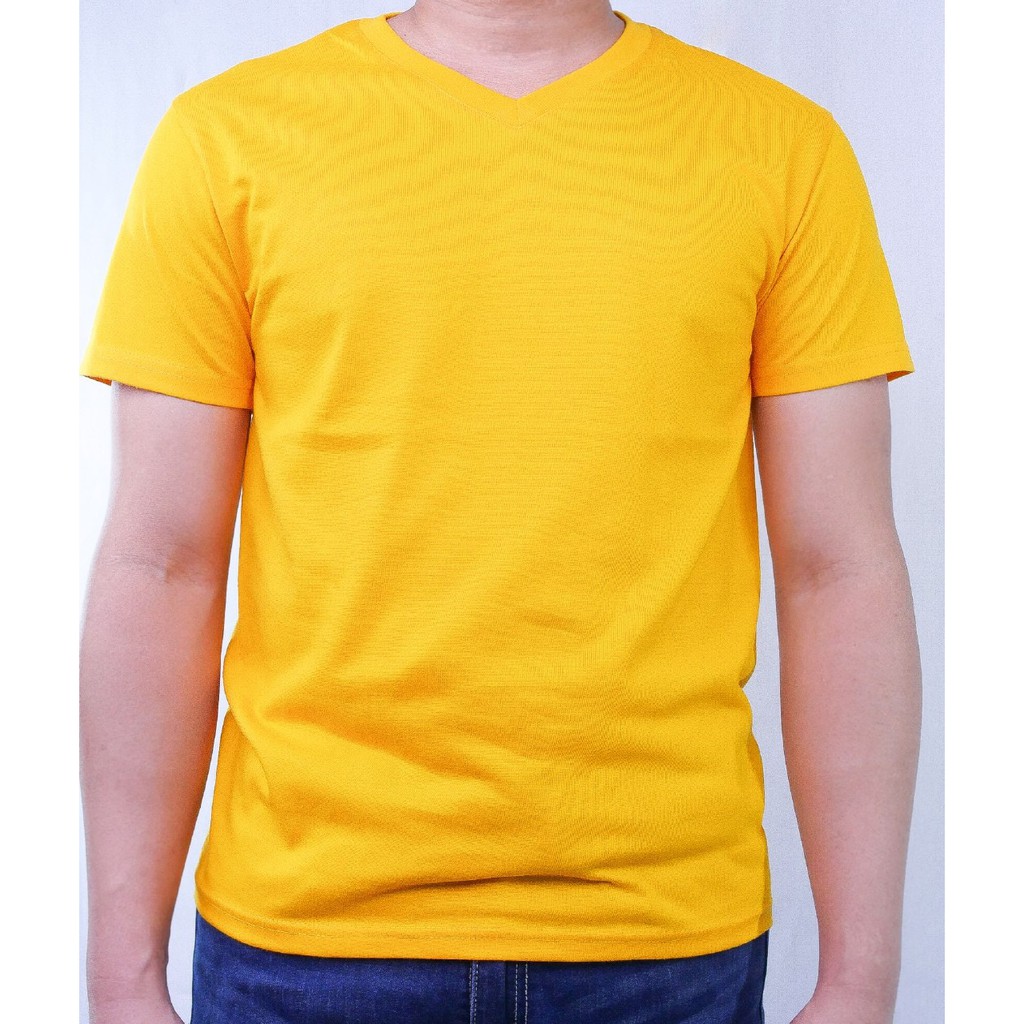 yellow v neck t shirt