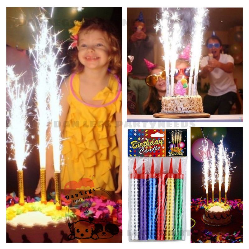 Fountain Candles 10cm & 15cm Birthday Cake Topper Birthday Candles Fountain Candle Partyneeds