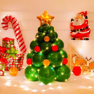 New 93pcs Set Merry Christmas Theme Balloon Party Backdrop Home Decoration Foil  Santa Claus Snowman #9