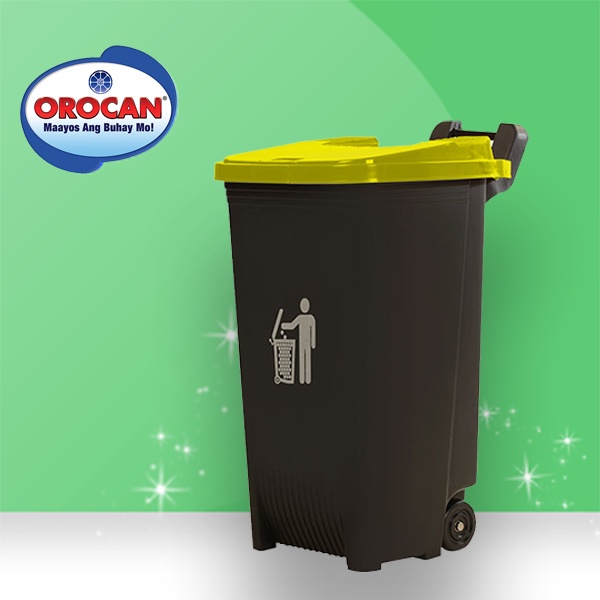 OROCAN Trash Bin/Can with Wheels and Lock 80L (Basurahan/ Garbage Bin
