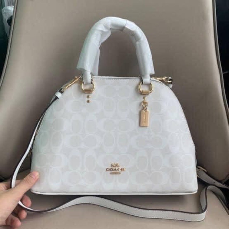 coach katy satchel white