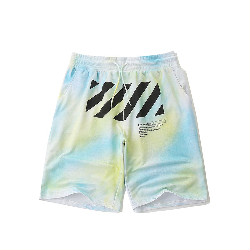 off white tie dye shorts