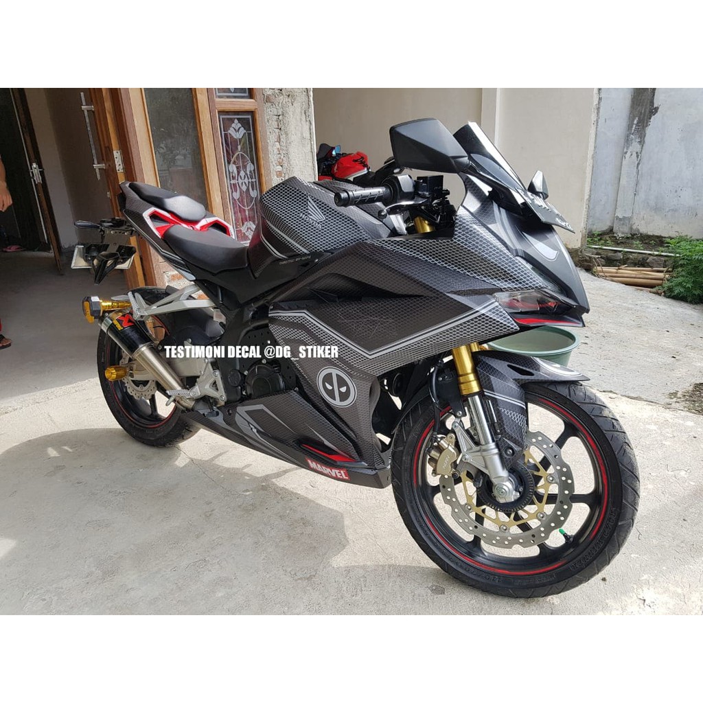 Dekal Sticker Graphic Modification In Black Design Deadpool For Honda Cbr250rr Shopee Philippines