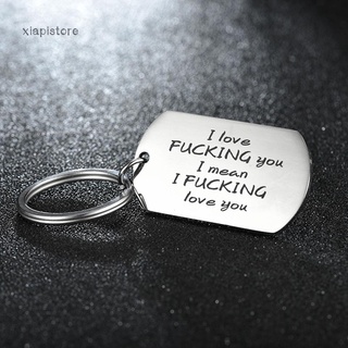✿✗✻XIAPISTORE ❤Couple Keychain I Fucking Love You Dog Tag Pendant Key Ring Letter Lover Gift