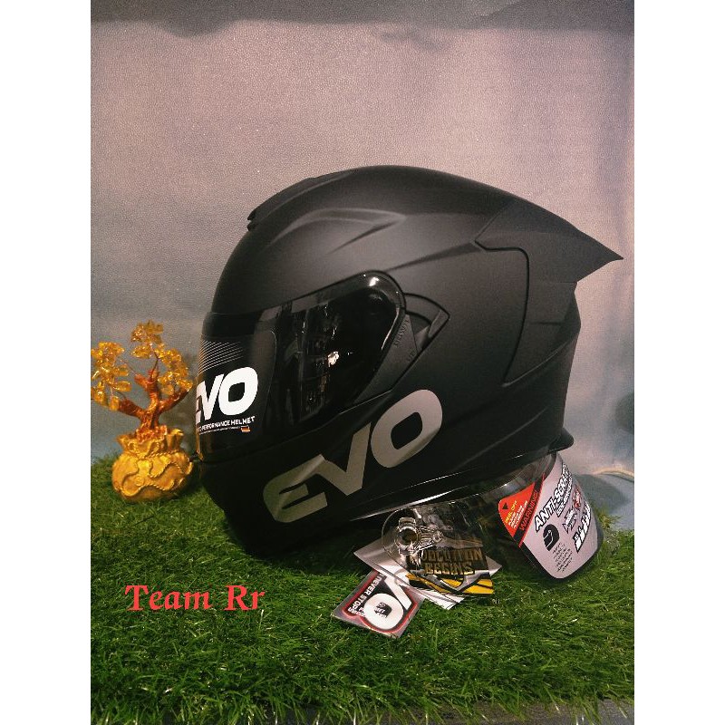 evo helmet dual visor matte black