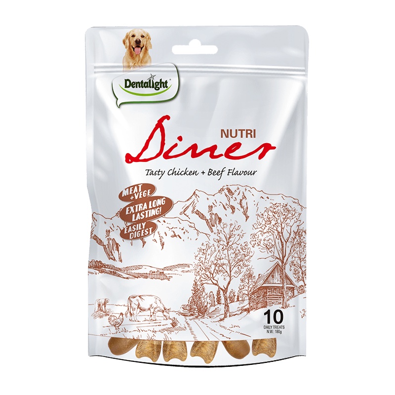 Dentalight Nutri Diner Tasty Chicken & Beef Flavor Mix Dog Treat