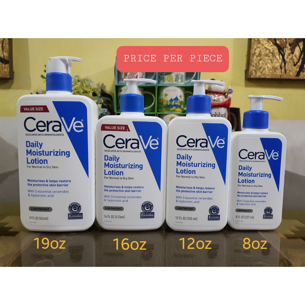 CeraVe Daily Moisturizing Lotion, 8oz/12oz/16oz/19oz, PRICE PER PIECE
