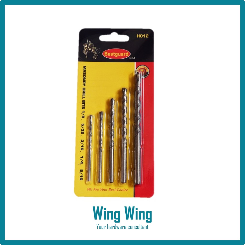 5pc Masonry / HSS Drill Bit 3/4/5/6/8MM 3.2/3.5/4/4.8/6MM Heavy Duty by