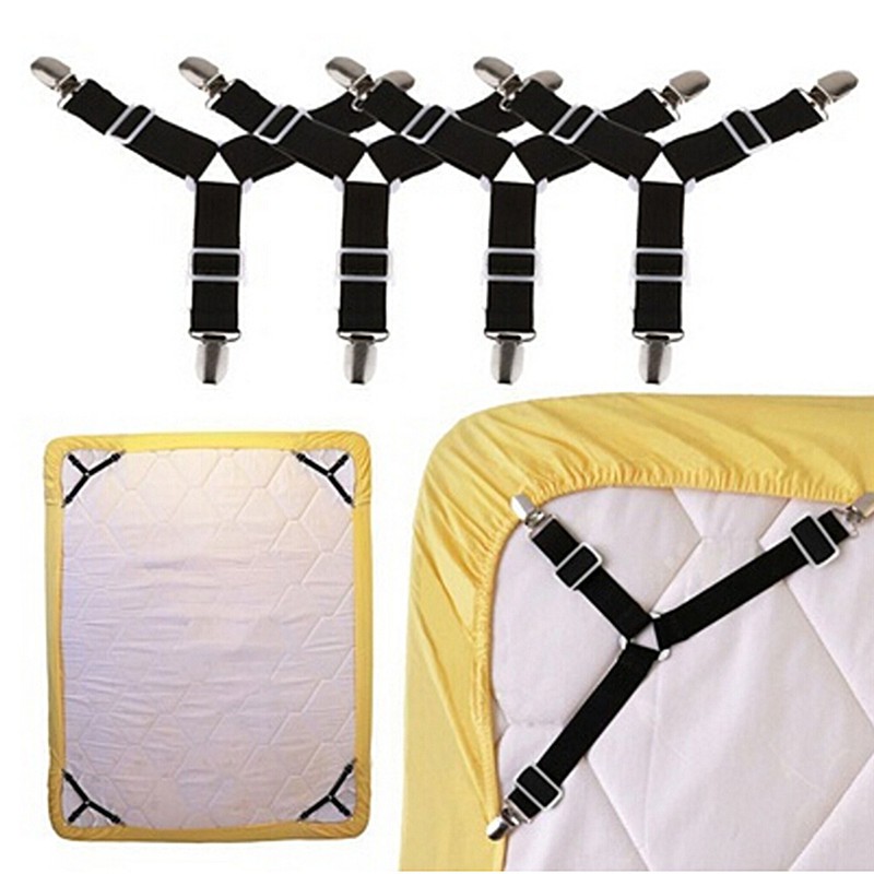 COD 2pcsTriangle Suspender Holder Bed Mattress Sheet Straps Clips