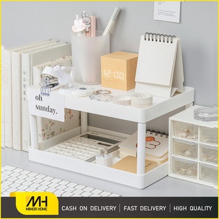 2 Layers Cosmetics Storage Rack Office Shelf Desk Organizer Stationary Container Sundries Stand #1