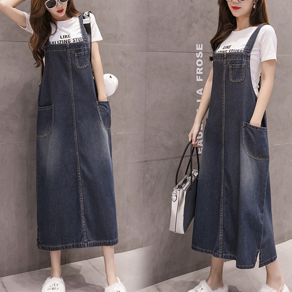 dungaree skirt long