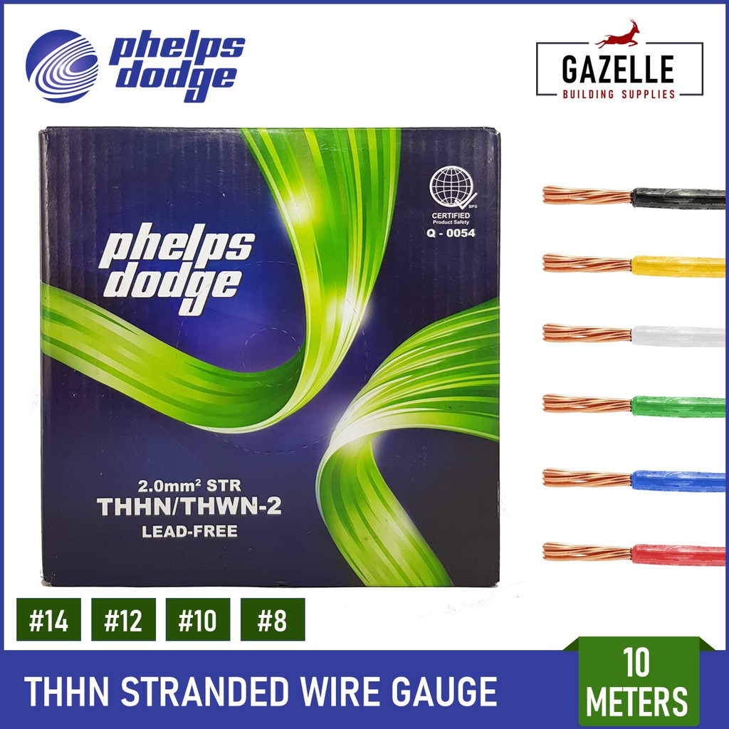 Phelps Dodge THHN/THWN Stranded Wire 10 Meters 14 (2mm^2), 12 (3.5mm