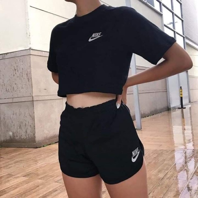 nike bandeau top and shorts set