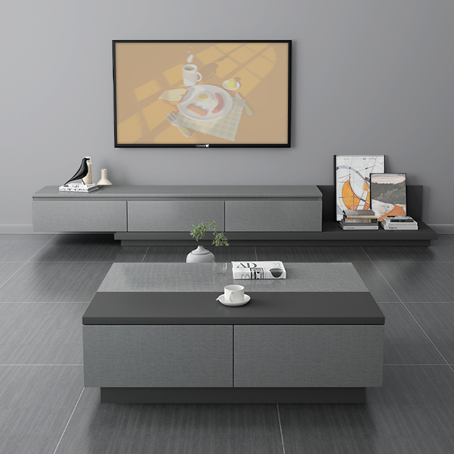 TITAN Simple Coffee Table TV Combination Set Nordic Retractable