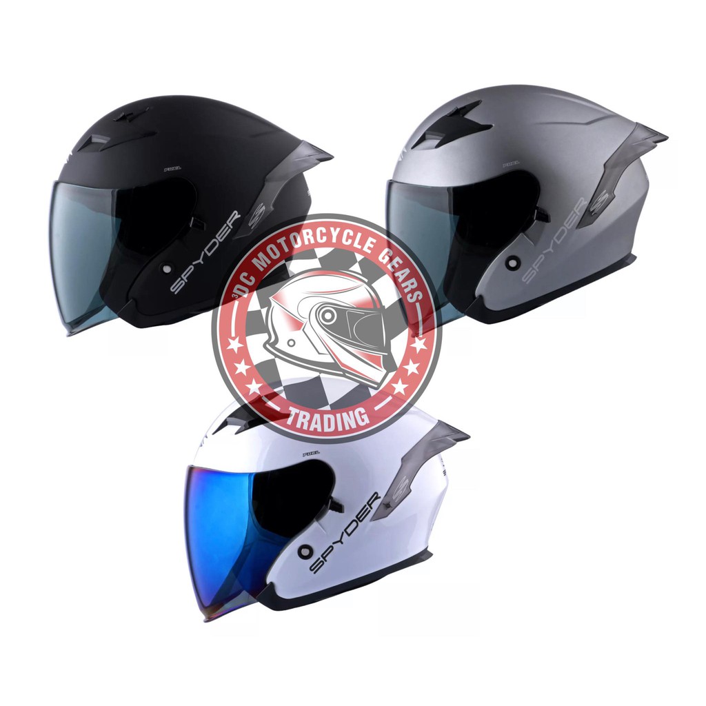 Spyder Fuel PD Series 0 Halfface Dual Visor Helmet (with FREE CLEAR