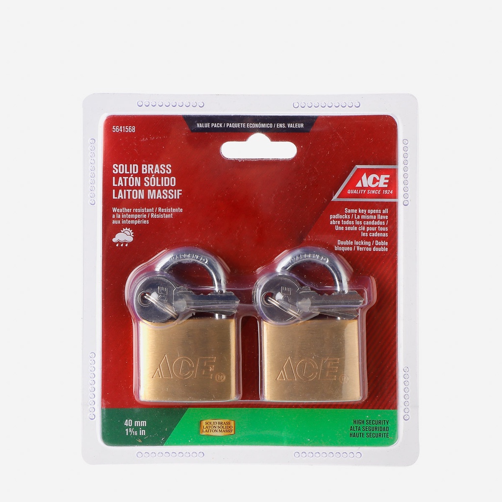 Ace Hardware Solid Brass 40mm Padlock Pack Shopee Philippines
