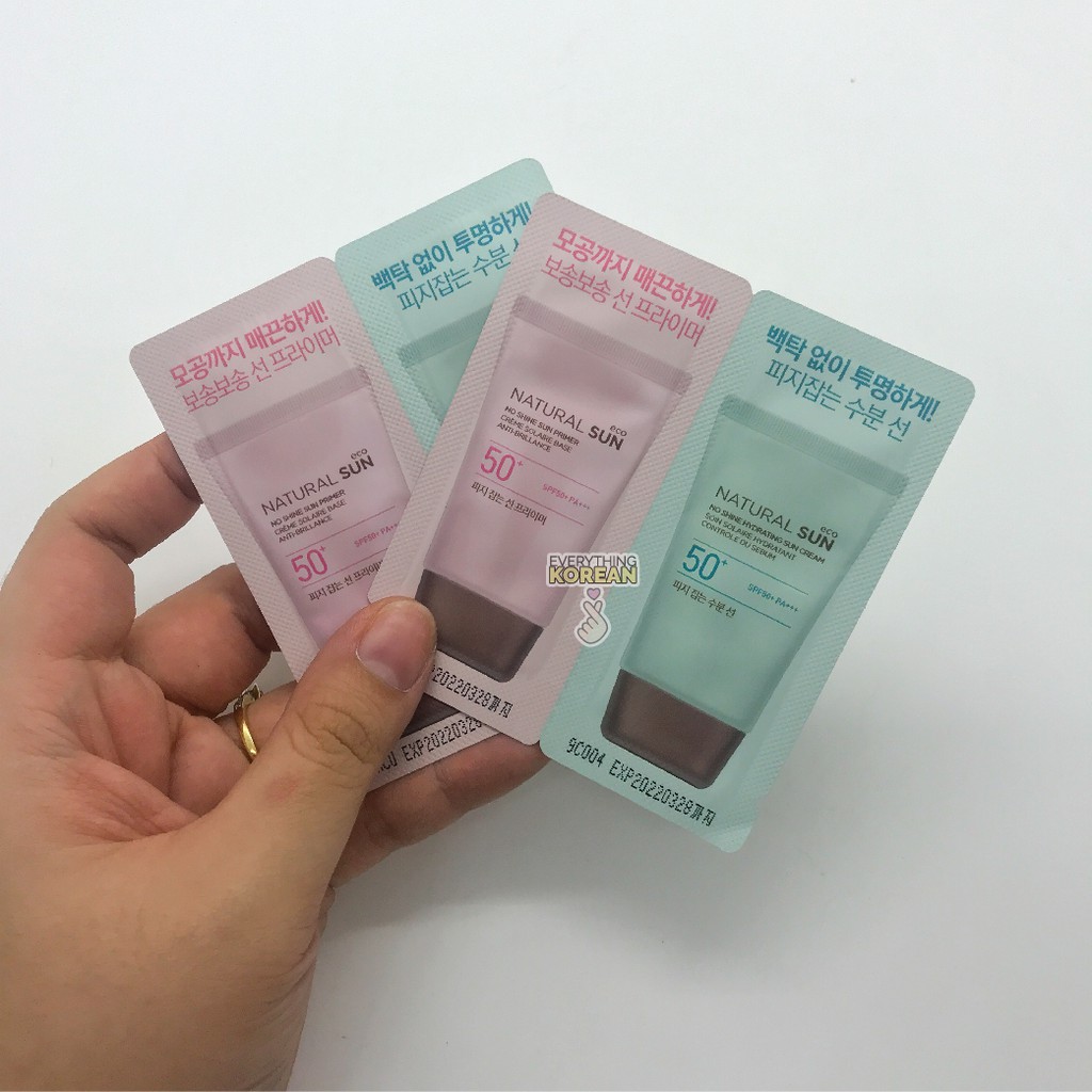 THE FACE SHOP Natural Sun No Shine Dual Sachet [1ml] Shopee Philippines