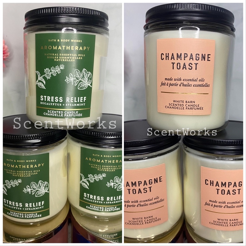 Stress Relief Champagne Toast Single Wick Candle Bath & Body Works