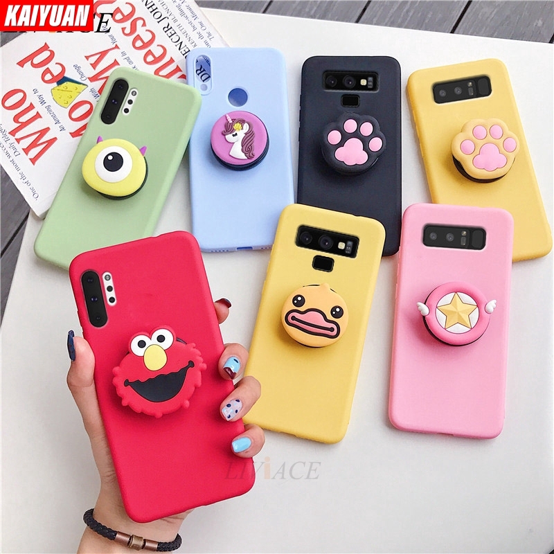 3D Silicone Cartoon Case for Samsung Galaxy A7 2018 A750 With Holder