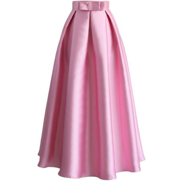 red and pink pleated dress