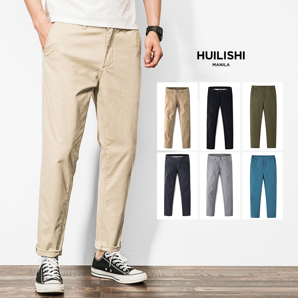 HUILISHI Korean chino pants high quality men's casual comfortable pants Shopee Philippines