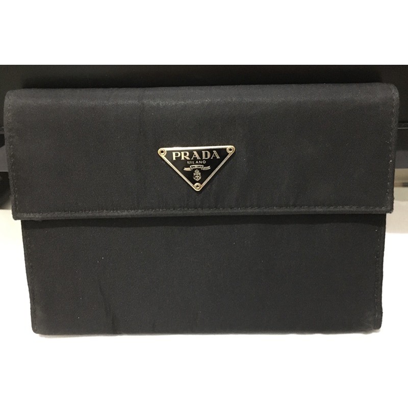 Prada Nylon Black Wallet Original Preloved | Shopee Philippines