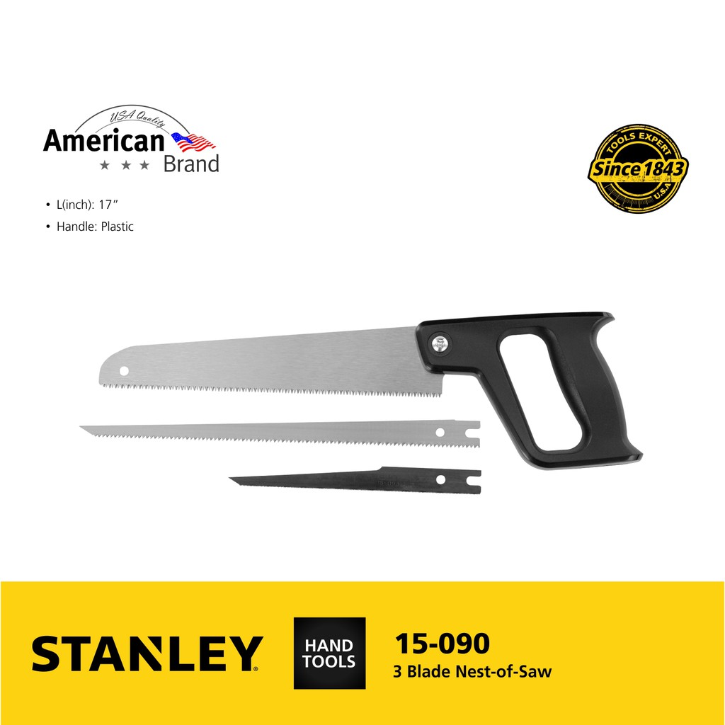 STANLEY 3 In 1 Nest Saw Set 15-090 Stanley Tools Saw Set 
