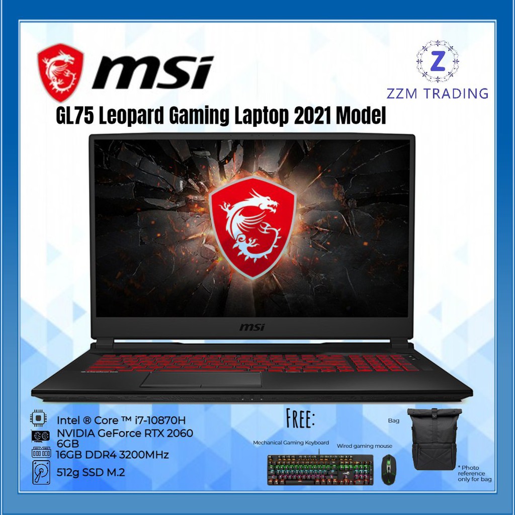 MSI GL75 Leopard Gaming Laptop Intel ® Core ™ i7-10870H 17.3'' FHD IPS ...