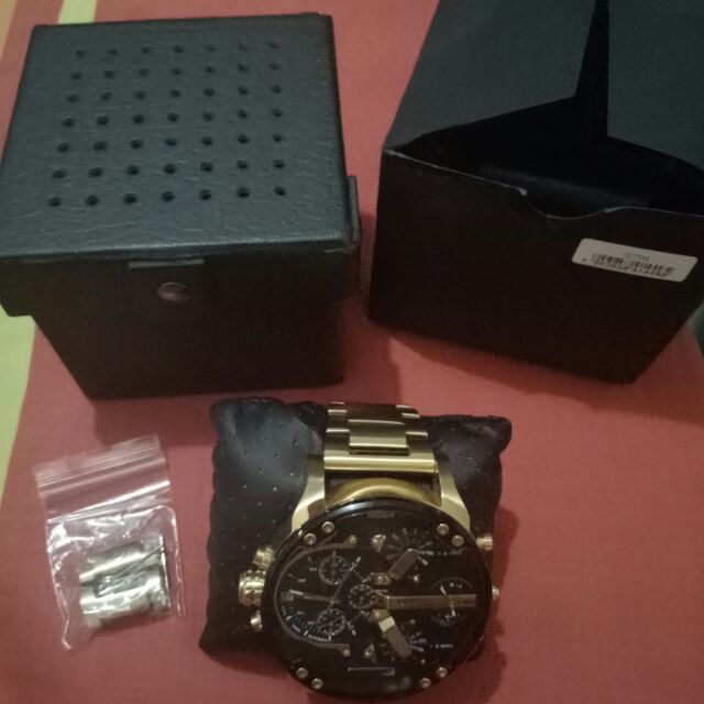 diesel black and gold watch