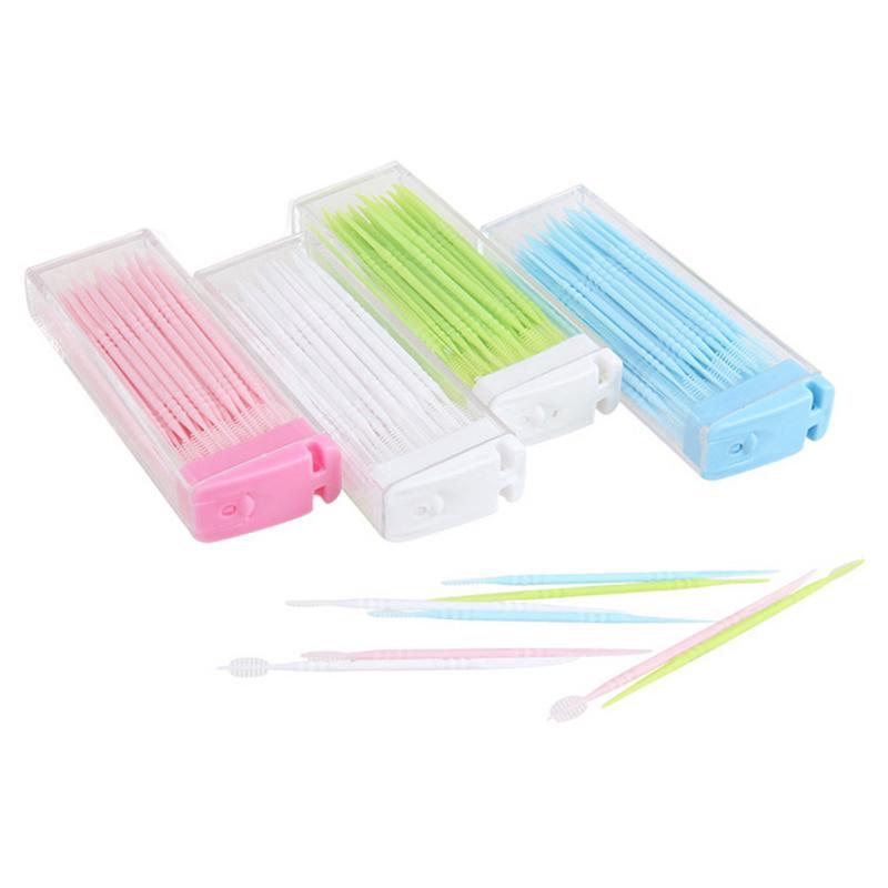50Pcs Cleaning Toothpick Doublesided Dental Floss Sticks Shopee