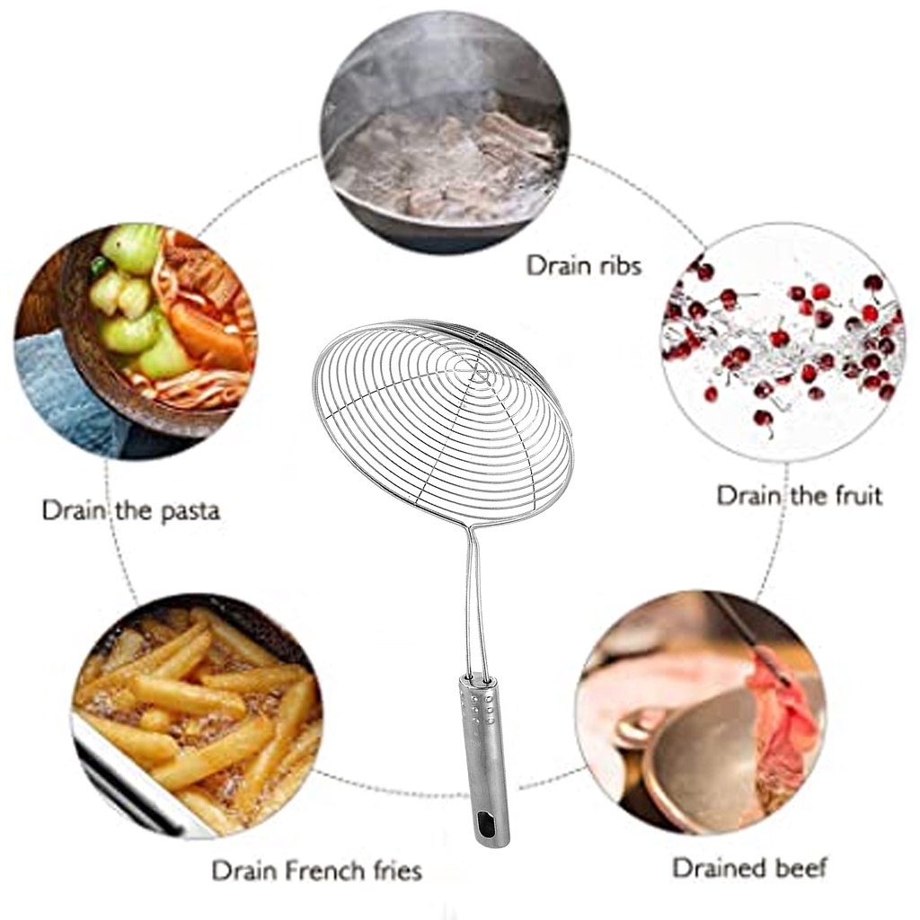 Strainer Ladle Spider Skimmer Fry Spoon Kitchen Utensil Stainless Steel