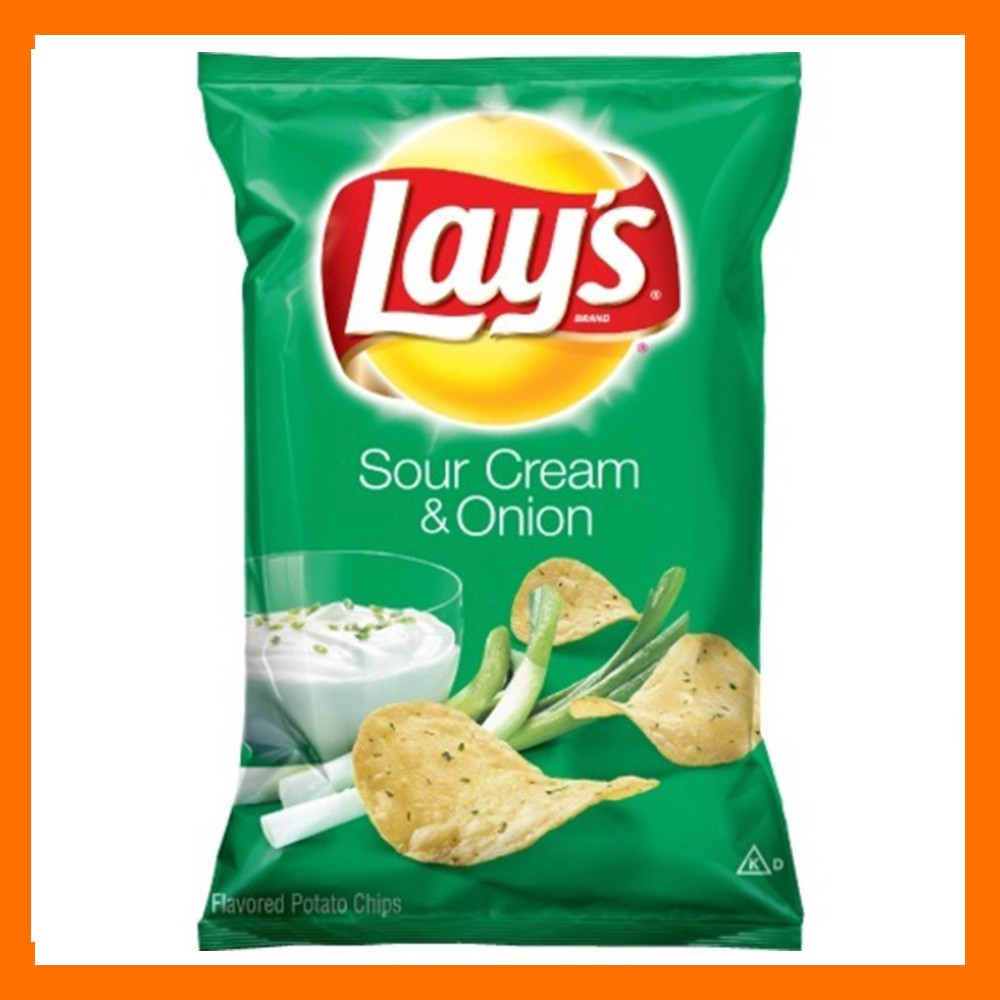 Lays Sour Cream & Onion Flavored Potato Chips 184.2grams | Shopee ...