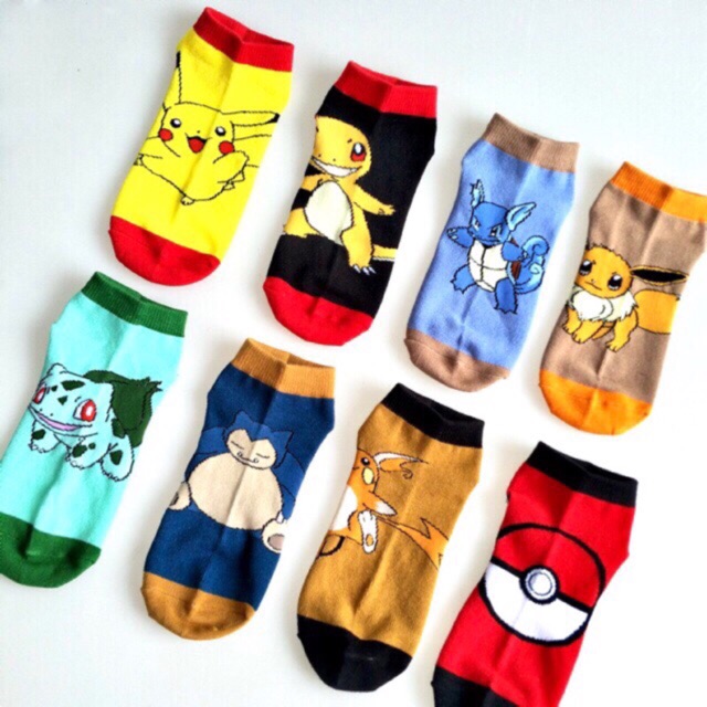 Cute Pokemon Characters Low Cut Socks Shopee Philippines