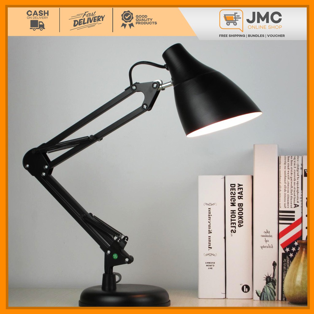 Metal Adjustable Arm Work Desk Lamp, Table Lamp With Reading Arm